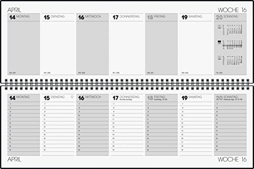 rido/idé Weekly calendar model futura 5 2024 2 pages = 1 week sheet size 42 x 13.7 cm black - Image 2