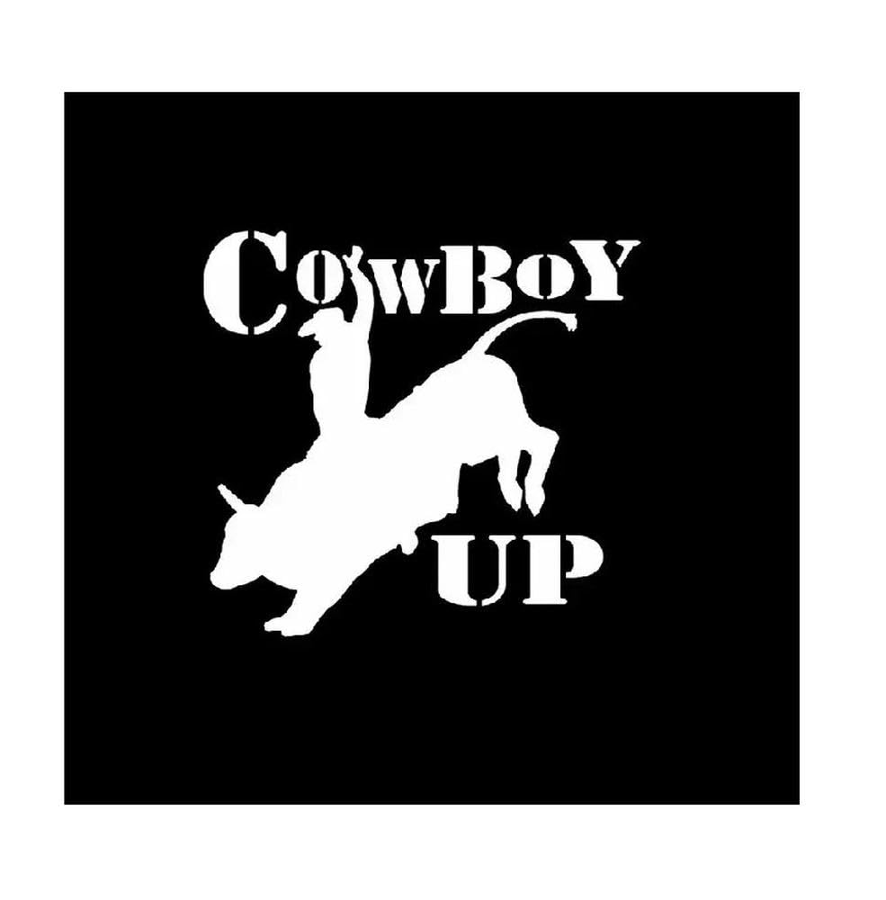 Cowboy Up Country Horse Bull Riding Car Sticker for Laptop Water Bottle Car Truck SUV Motorcycle