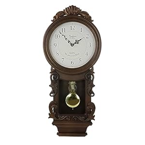 Bedford Clock Collection Chestnut Chiming Pendulum Wall Clock