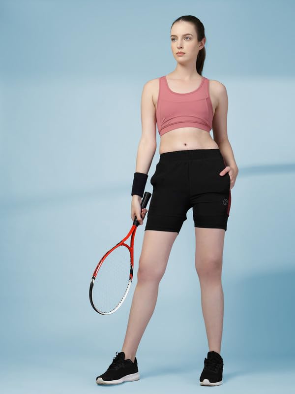 Image of CHKOKKO Gym Shorts for Women Workout Sports Running Quick Dry Fit Double Layer Inner Compression with Pockets Breathable Lightweight Wear