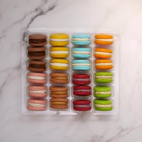 Macarons Mix - French Cookies - Baked Upon Order Macaroons with Recipe from France - Fresh Macarons Handcrafted by French Chefs - Gluten-free - Assorted Flavors (24 Macarons)
