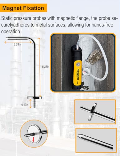 Image of ZIBOO JL3MN Manometer Probe Kit, Compatible with Klein Tools ET180 Digital Manometer Compatible with Fieldpiece JL3KM2, SDMN5,SDMN6,ADMN2,HVAC Pitot Static Tube Fit