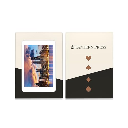 Lantern Press Naipes Poker Chicago Skyline Sunset miniatura 4