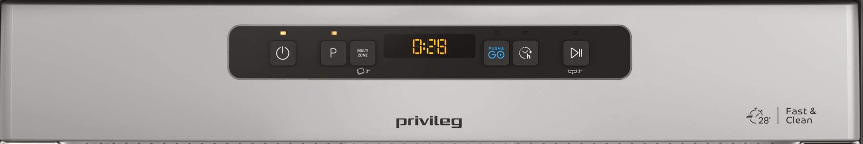 Privileg RUO 3T133 A F X Unterbau-Geschirrspüler 60 cm 14 Maßgedecke Fast&Clean 28' Auto Door Push&Go Multizone Startzeitvorwahl Vollwasserschutz Energieklasse D