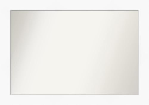 Amanti Art Espejo de baño no biselado (29.5 x 41.5 pulgadas), marco blanco para gabinete, espejo de pared blanco, grande