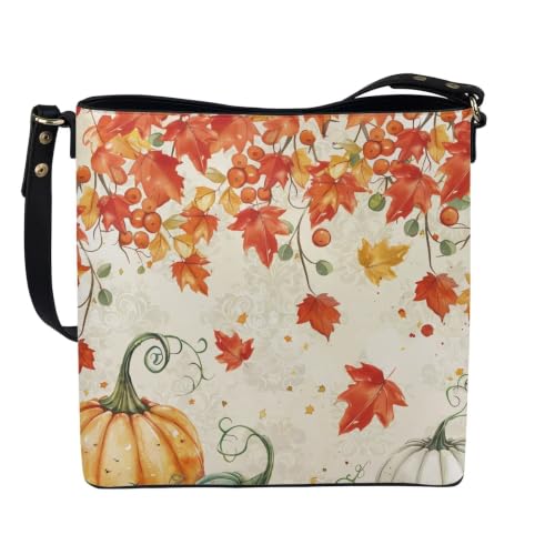 Image of HUGS IDEA Boho Bags for Women Leather Handbag Shoulder Bucket Crossbody Purse