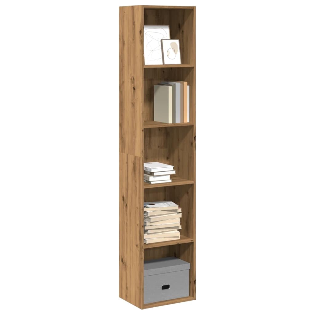 Bücherregal Artisan-Eiche 40x30x189 cm Holzwerkstoff Vitrine Regale Mehrzweckschrank Apothekerschrank Küche für Wohnbereich Arbeitszimmer Bibliothek Büro