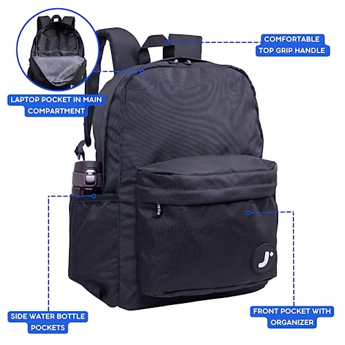 Image of J World Oz Middle School Backpack for Kids. Cute Laptop Bookbag for Girls Boys, Black