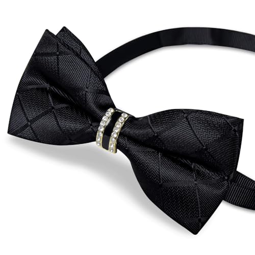 Set corbata de moño preatada con pañuelo y gemelos miniatura 4