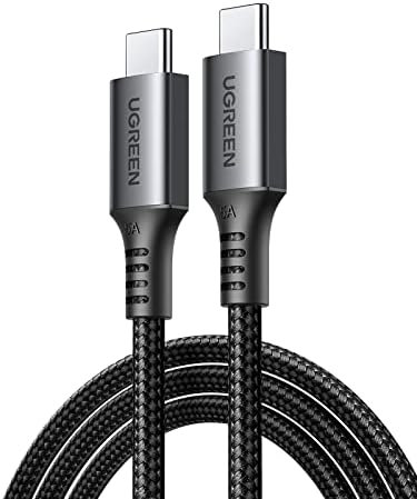 UGREEN 100W USB C to USB C Cable 5A PD3.0 Type C Cable Nylon Braided Compatible with MacBook Pro 2022, iPad Pro 2022, Samsung Galaxy S23/22/Z Fold, Google Pixel, PS5, Switch, etc. 6.6FT