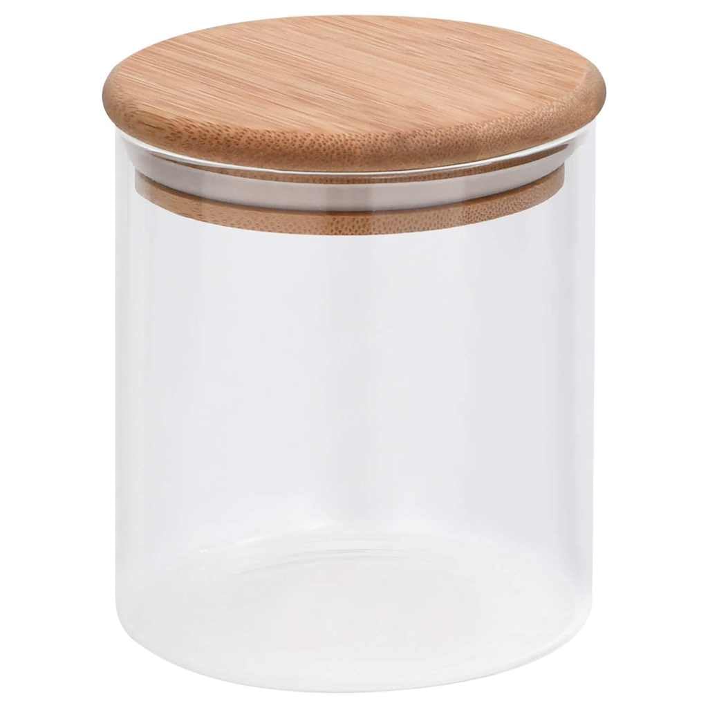 Set di 6 barattoli in vetro con coperchio in bambù, 600 ml