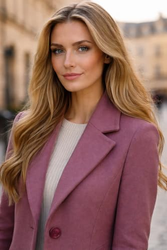 Image of HAUTEMODA Women's Winter Coat Trench Long Sleeves Over Coat With Pocket single Breasted