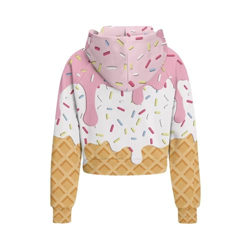 Hoodies for Girls Graphic Sweatshirts for Kids Half Zipper Pullover Cute Clothes Falll Jackets with Pockets 5-142