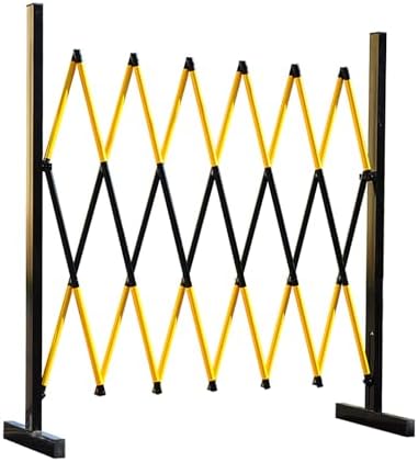 Adjustable Industrial Grade Retractable Traffic Fence, Expandable Crowd Control Barrier for Warehouse Partitioning & Construction Area (Yellow, 300cm)
