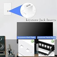 Xiatiaosann USB 2.0 Keystone Adapter Stecker, USB Kupplungsstecker Buchse auf Buchse Schnittstellenbuchse für Wandplatten-Ausgangsplatte, mit leeren Keystone-Buchseneinsätzen, Weiß, 6 Stück – Ansicht 4