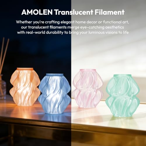 Image of AMOLEN Crystal PLA Filament 1.75mm Translucent Bundle 200g x4