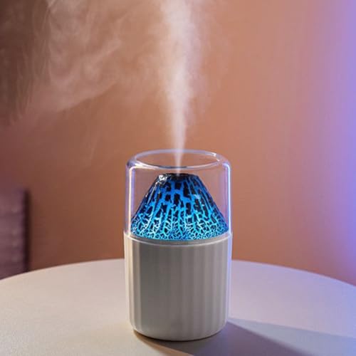 Humidificador USB compacto con luz de simulación de llama para humidificación de coche y oficina (blanco) Humidificador USB compacto con luz de simulación de llama para humidificación de coche y oficina (blanco)