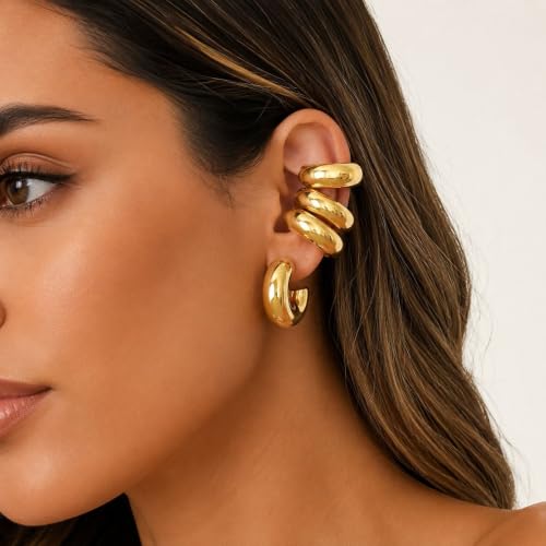 Image of Ear Cuff Set Non Piercing Stackable Clip On Earrings