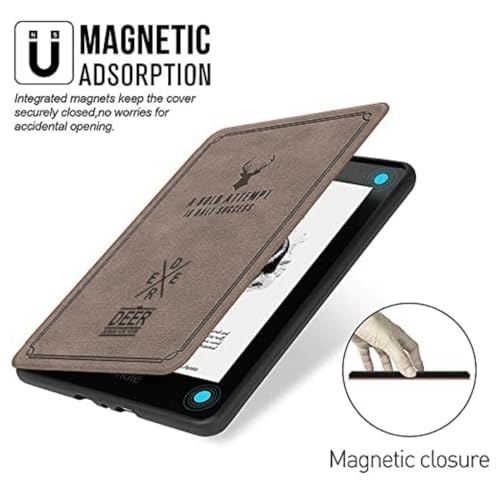 Image of MOCA Kindle Paperwhite 12th Gen 7 inch (2024) & Kindle Colorsoft 7 inch (2025) Case - Leather, Slim Fit, Auto Sleep /Wake, Magnetic Closure, Durable, Lightweight (Coffee)