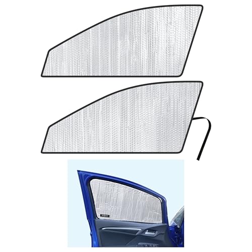 Side Window Front Seat Reflective Sunshade Custom Fit for 2015 2016 2017 2018 2019 2020 Honda Fit Hatchback, LX, EX, EX-L, Sport, UV Reflector Sun Protection Accessories (Set of 2)