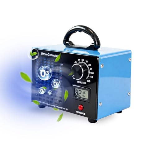 Timisea Ozono Generador de Ozono Profesional Purificador de Aire Ozonizador Portátil para Coche y Apartamento – Purificador de aire de ozono con fácil manejo para el hogar, la oficina