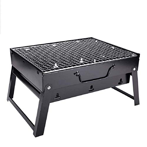 BMG Metal Body Steel Grill BBQ Barbecue Grill and Tandoor Briefcase Style Portable and Foldable Charcoal Base Various Cooking Tools Black