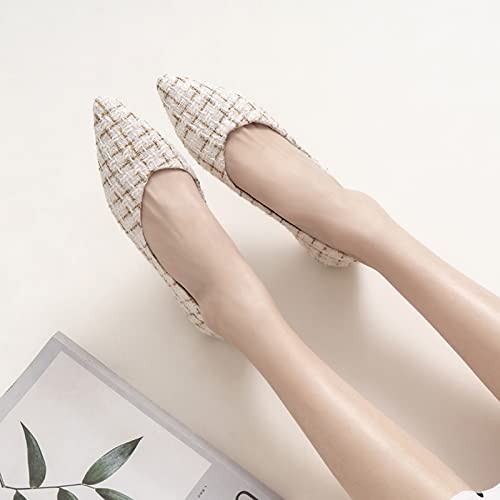 Unifizz Women’s Comfortable Ballet Dressy Work Flats, Classic Pointed Toe Dressy Slip on Office Shoes4