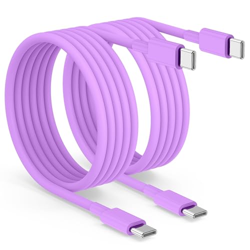 Image of 2pack 6ft USB C to C Cable, 60W Type C to Type C Fast Charging Cord for iPhone 17 16 15 Pro, Pro Max, Plus, iPad Pro, MacBook Air 13 inch, iPad Pro, Air, for Samsung Galaxy S25 and More, Purple