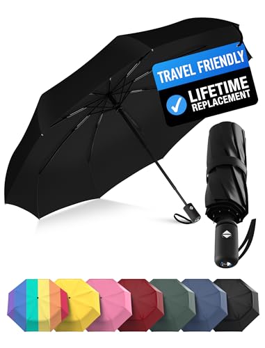 Rain-Mate Compact Travel Umbrella - Pocket Portable Folding Windproof Mini