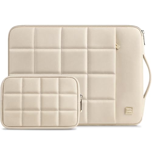 Domiso   Funda de protección para ordenador portátil (15,6 pulgadas, para IdeaPad ThinkPad/HP Spectre x360 Pavilion 15 Envy 15 / Dell XPS 15 / Apple/Asus/Acer, color beige