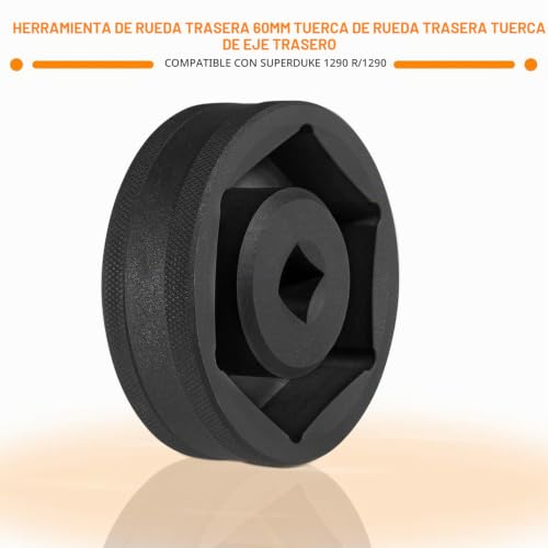Llave de tubo de 60 mm hexagonal simple para tuercas de rueda trasera KTM 1290 7