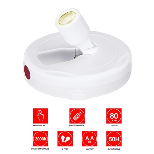 Image of Battery Operated Spotlight, Picture Light with Remote, Indoor Uplighting, Picture Lights for Paintings, LED Display Lights, Small Spot Light for Wall Frame Artwork Dartboard-4PCS