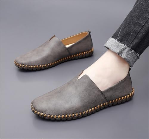 Men's Loafers Shoes Leather Stitching Details Anti-Slip Lightweight Party Outdoor Slip-ons3