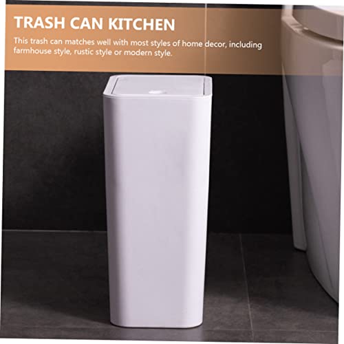Caneca de basura rectangular con tapa, plástica y compacta miniatura 6