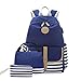 Produktbild LEEDY 3 Set Schulrucksack Umhängetasche Geldbörse Mädchen Teenager Fashion Streifen Schultasche Segeltuch Rucksack mit Laptopfach mit USB Ladeanschluss