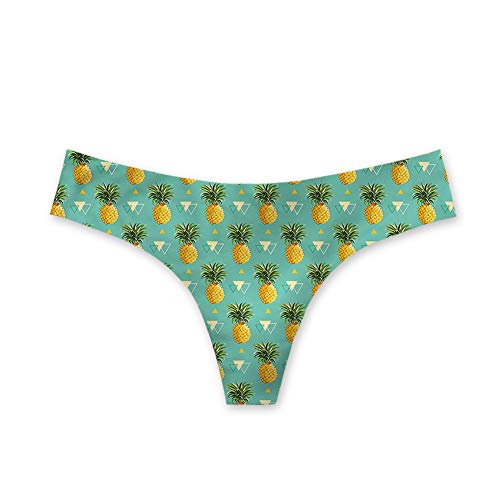 Coloranimal Tropical Pineapple Pattern Teenager Girls T-Thong Panties Comfortable Breathable Low-Cut Underwear Ultra Beachwear M #TOP15