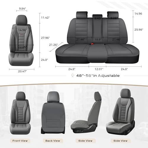Image of Coverado Car Seat Covers, Front Covers for Cars, Car Seat Cover Front Seats, Automotive Seat Cover, Waterproof, Leather Car Seat Cushion, Universal Interior Covers Seat Protectors for Most Cars