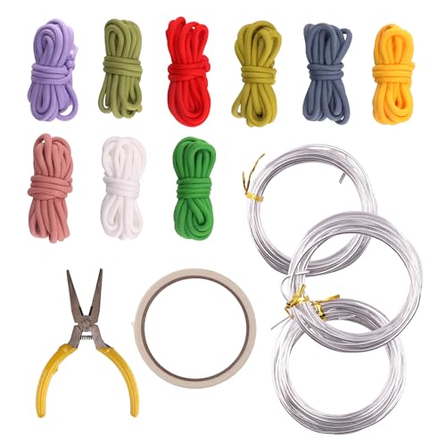 BoFUN DIY Flower Craft Kit for Adults - Floral Wire Art Craft Set with 18 Templates, Aluminum Wire, Knit Rope | Wedding Party Favors, Women Birthday, Mother’s Day Gifts, Handmade Home Decor - Thumbnail 5