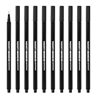 Westcott fineliner black 10 pieces | 10-pack premium fineliner with 0.4mm line width | precise line guidance, metal tip, quick-drying water-based ink | E-737760 00