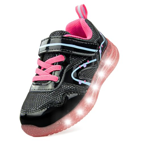 SKYWHEEL Toddler Light Up Sneakers with Easy-On Hook & Loop