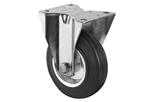 Cofan Rueda de goma y metal con soporte fijo | Con diámetros desde 80 mm hasta 125 mm | Para pesos desde 80 kg hasta 150 kg
