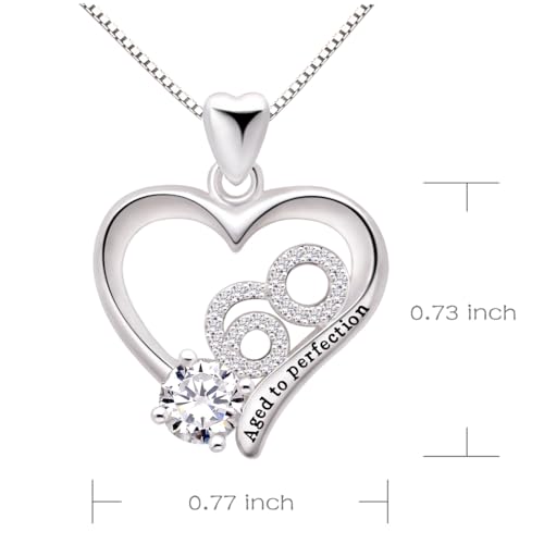 ALOV Jewelry Sterling Silver 60th Birthday Aged to Perfection Cubic Zirconia Pendant Necklace3