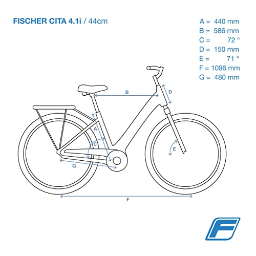 Fischer E-Bike City, CITA 4.1i Elektrofahrrad für Damen und Herren, RH 41 cm, Mittelmotor 65 Nm, 36 V Akku im Rahmen, schwarz matt, 28 Zoll