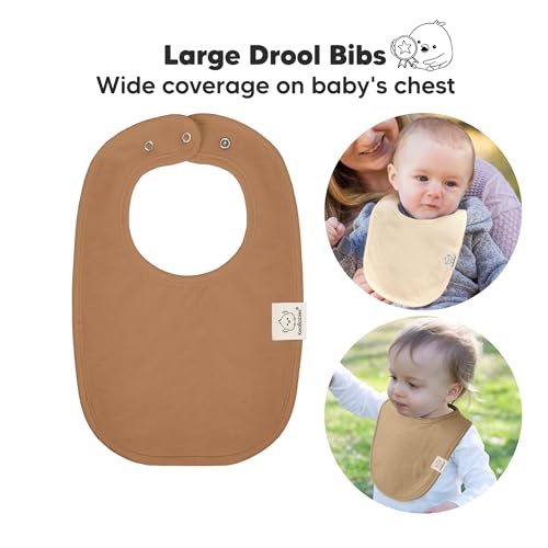 Image of 8-Pack Organic Baby Bibs for Boys, Girls - Soft Cotton Drooling and Teething Bibs for Baby Girl & Boy, Extra Absorbent, Easy To Clean & Put On for Toddler, Newborn, Infant 0-24 Months (Terracotta)