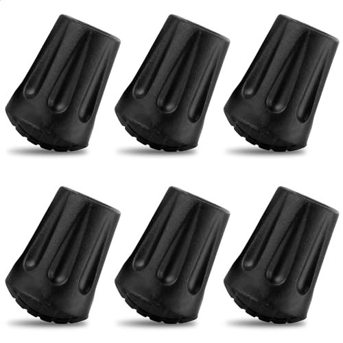 6 Pcs Hiking Pole Tips Hiking Accessories - Cane Rubber Tips Replacement Hiking Stick Grip...