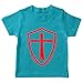 lepni.me T-Shirt pour Enfants Chevalier Templier Soldats du Christ Croisé Bouclier (12-13 Ans Bleu Clair Multicolore)