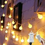 Augone 15M/49ft 120 LED Fairy Lights Plug in Powered, 8 Modes Christmas Lights Outdoor/Indoor, Garden Lights for Patio, Gazebo, Bedroom, Party Decorations (Warm White, 120LED)