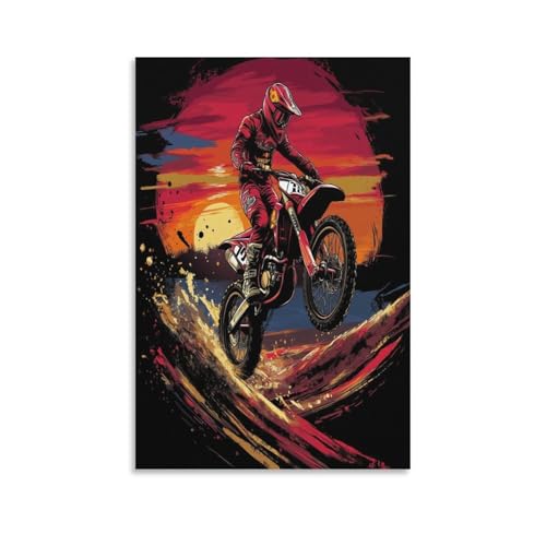 Cuadro en lienzo de motocross para salon cuadro decoracion de pared de 50x75cm para el dormitorio
