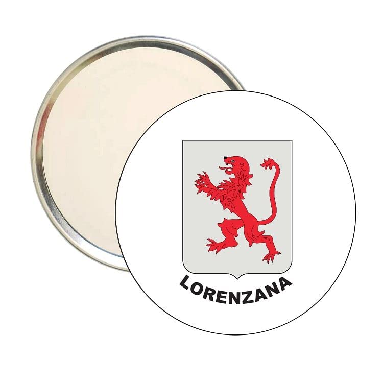 ROUND MIRROR. - HERALDIC SHIELD SURNAME ASTURIAN LORENZANA FAMILY