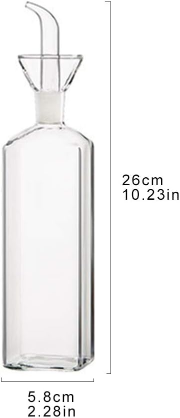 LandHope Oil Bottle Glass Olive Oil Dispenser Bottle Glass Cooking Oil Vinegar Measuring Dispenser With Spout for Kitchen and BBQ (500 ml/17 oz) - Image 6